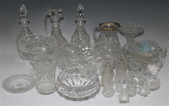 A quantity of assorted cut glass ware